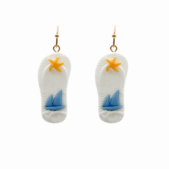 Beach Sandal Clay Earrings - Picture 1 of 1